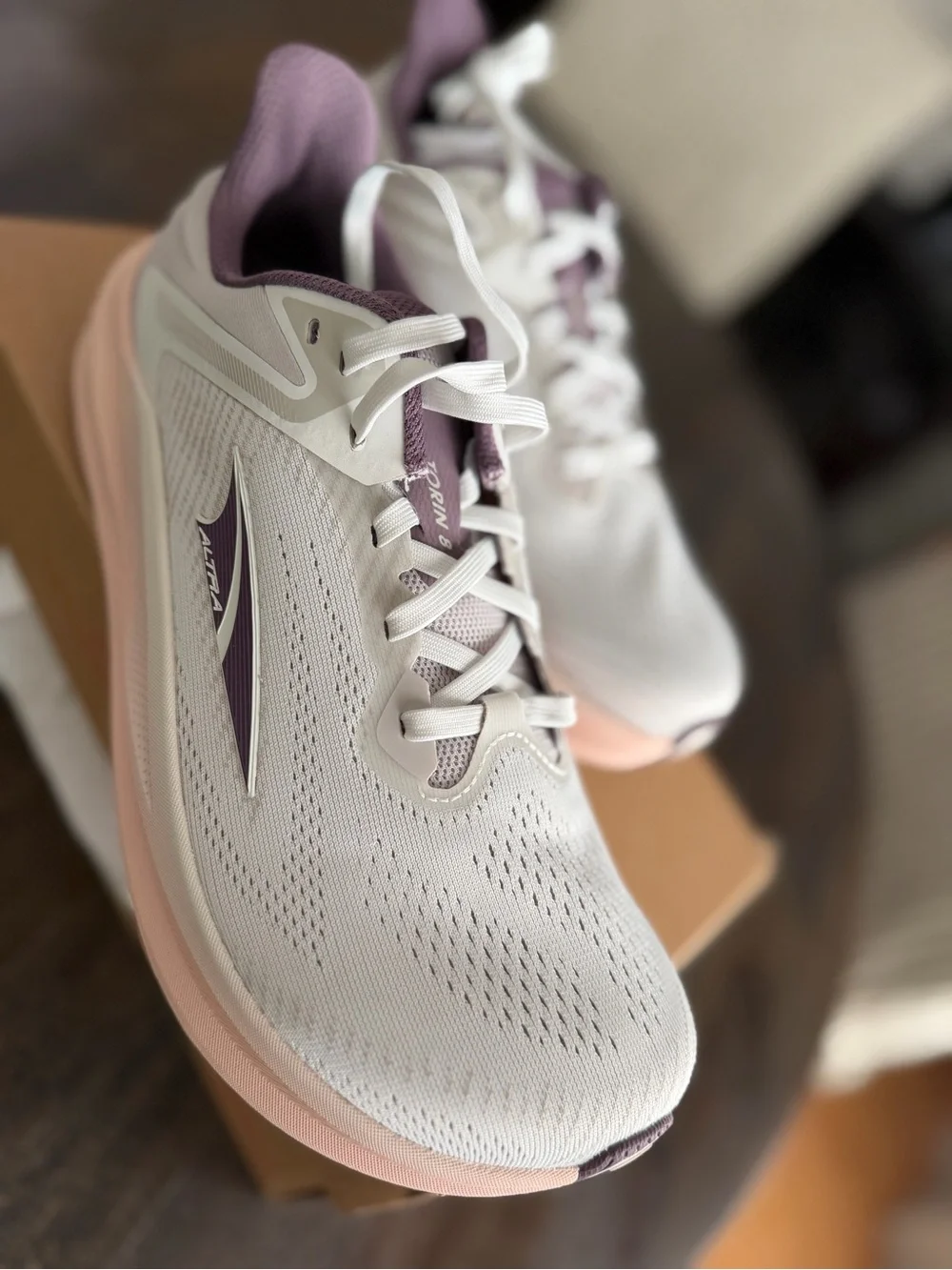 Altra Women's White and Mauve Athletic Running Shoes